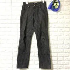 グローバルワーク デニムパンツ ストレート ストライプ 日本製 Mサイズ相当