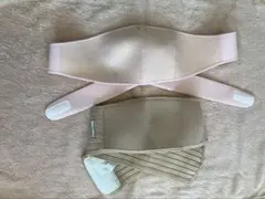 マタニティサポートベルト フリーサイズ ピンク、ベージュ　2点セット