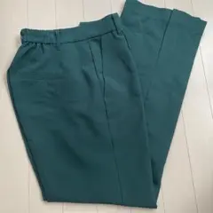 ダークグリーンスラックス ゴム入りウエスト