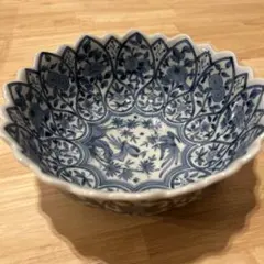三洋陶器 龍峰窯 染付更紗高台鉢 高台楕円コンポート - メルカリ