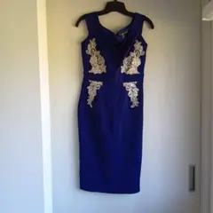 ネイビーブルー タイトドレス UK 8