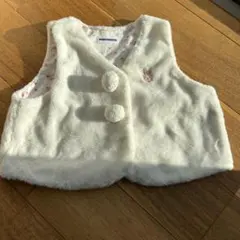 ミキハウス ベビーベスト ふわふわ生地 M-5 ※薄い汚れあり