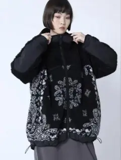 LASUD ペイズリーボアブルゾン