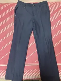 ゴルフパンツ冬用　ネイビーチェック柄