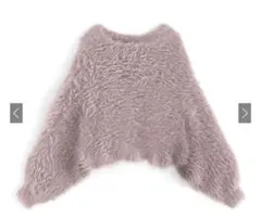 GRL フェザーニットショート丈トップス kz322 オーバーサイズ ピンク