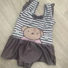 女の子用ワンピース水着 クマ柄