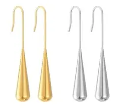 雫 サージカルステンレス ドロップピアス 売れ筋 ☆人気☆ シルバーゴールド