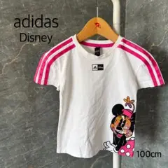 アディダス　ディズニーコラボ　3ストライプ　Tシャツ　ミニー　100cm