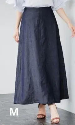 〈新品タグ付き〉リヨセル デニム マキシ ロング スカート M ナチュラル 春