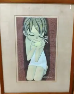【真作】池田修三 木版画「ひよこ」1980年 直筆サイン・エディション有 額装品 真作】池田修三 木版画「ひよこ」1980年 直筆サイン・エディション有
