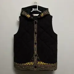 shanti 2 ネル素材中綿キルトパーカーベスト