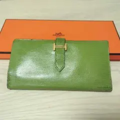 HERMES エルメス ベアン 長財布 リザード アニスグリーンのサムネイル