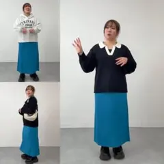 258 おかだゆり カットツイルナロースカート オンライン限定　大きいサイズ3L