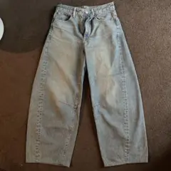 GU バレルレッグジーンズ ブルー Sサイズ　デニム