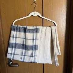 チェック柄ニットマフラー