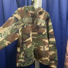 SUPREME 迷彩 フリースパーカー ハーフジップ