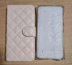 GalaxyS24　ピンク キルティング 手帳型ケース　透明ケース　2個セット