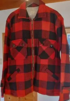 ビンテージ　シアーズ　赤黒チェック柄 ウールジャケット　Mサイズ