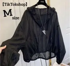 UVカットパーカー M ブラック 薄手 カーディガン【TikTokshop】のサムネイル