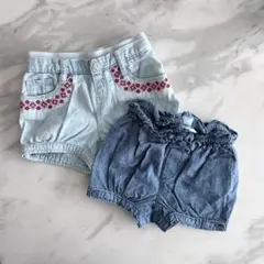 断*す様 babyGapデニムショートパンツ 12-18M 2点セット