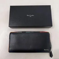 美品】ポールスミス 長財布 ジップストロー グレイン 牛革 マルチ