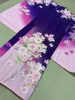 振袖 牡丹 桜 鞠 華やか ピンク 紫 グラデーション 正絹 - メルカリ