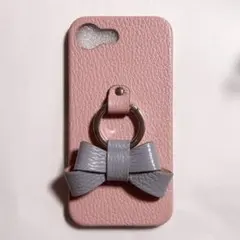 スマホケース iPhone16e スマホカバー ピンク リボン リング付き
