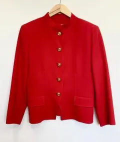 Christian Dior 赤 ノーカラージャケット 金ボタンのサムネイル