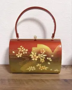 ✨️愛染蔵✨️和装バック✨️ 着物バック 赤×ゴールド 花柄 利休バック お茶会