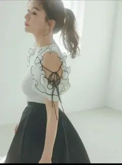 SNIDEL スナイデル プリーツフリルニットプルオーバー