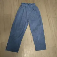 青 コーデュロイ 長ズボン ウエストゴム