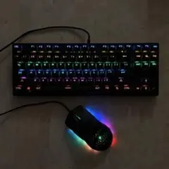 青軸 ゲーミングキーボード ゲーミングマウス セット ブラック
