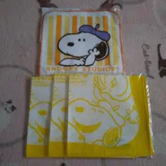 SNOOPY STUDIOS タオル、ガーゼハンカチ4枚セット