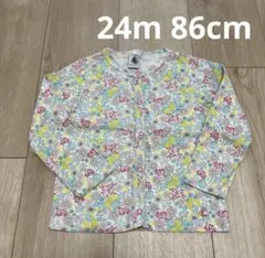 プチバトー カーディガン 花柄 24m 86cm