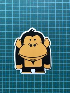 防水ステッカー　ゴリラ　かわいい　茶色【145】