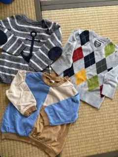 H&M パッチワーク トレーナー 86-92cm