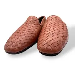 未使用 ボッテガヴェネタ スリッポン イントレチャート レザー ブラウン