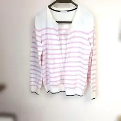 ストライプデザインのカーディガン XL