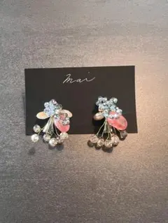 大ぶりハンドメイドピアス♡