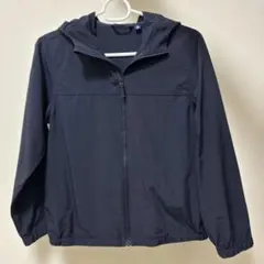 UNIQLO ネイビーのフード付きジップアップパーカー 140cm 男の子