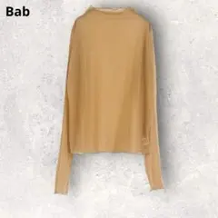 Bab バブ　シースルーシャツ　長袖トップス　オレンジ　透け感　シンプル