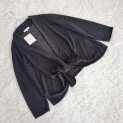 新品 【ハッシュアッシュ】 (3) ボタンレスカーディガン ボレロ リボン 黒
