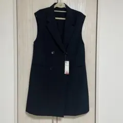 GU オーバーサイズ　ダブルブレストベスト　ブラック　Mサイズ