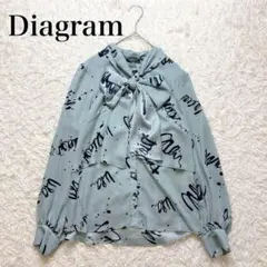 美品✨グレースコンチネンタル ダイアグラム ボウタイ ブラウス アートプリントのサムネイル