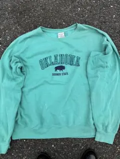 PACIFIC & CO スウェット OKLAHOMAロゴ ネオン系グリーン