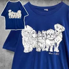 CCFT アニマルTシャツUSA製80s リンダロリ 犬 ドッグ ビンテージ古着 