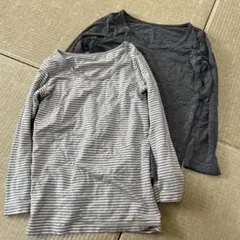 UNIQLO HEATTECH  100cm グレーとストライプ　長袖