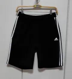 adidas 黒 ショートパンツ サイドストライプ アディダス