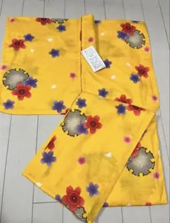 新品　未使用　タグ付き　花柄　浴衣　黄色　レディース　フリーサイズ