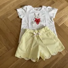 petit main 120 Tシャツ+110ショートパンツセット